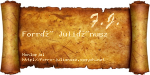 Forró Juliánusz névjegykártya